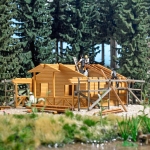 Busch 1855 - H0 - Blockhütte im Bau